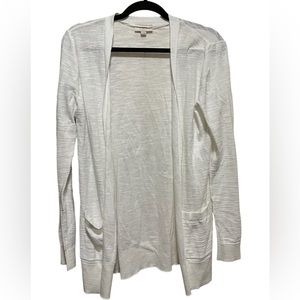 Gorgeous white LOFT open long line cardigan!